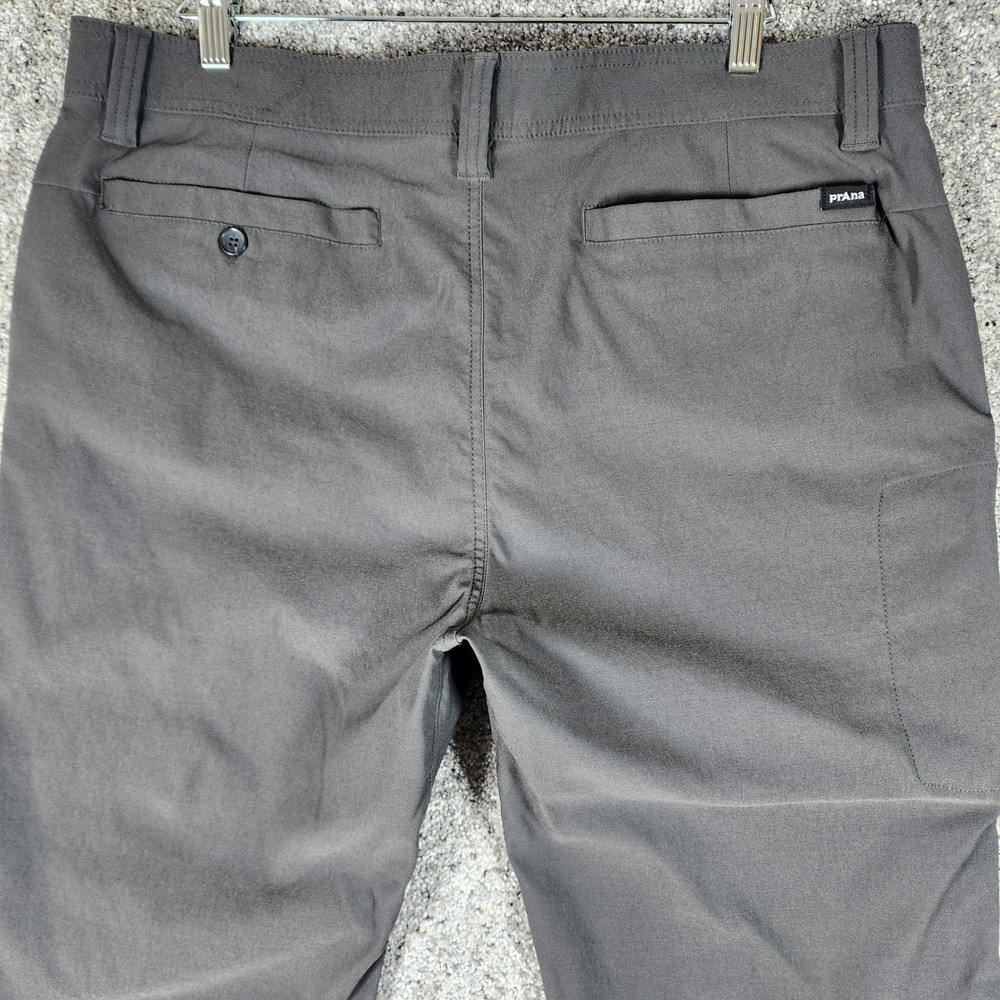 Prana Zion Pants Mens 38/32 Standard Fit Stretch Charcoal Gray NWOT - Picture 8 of 16